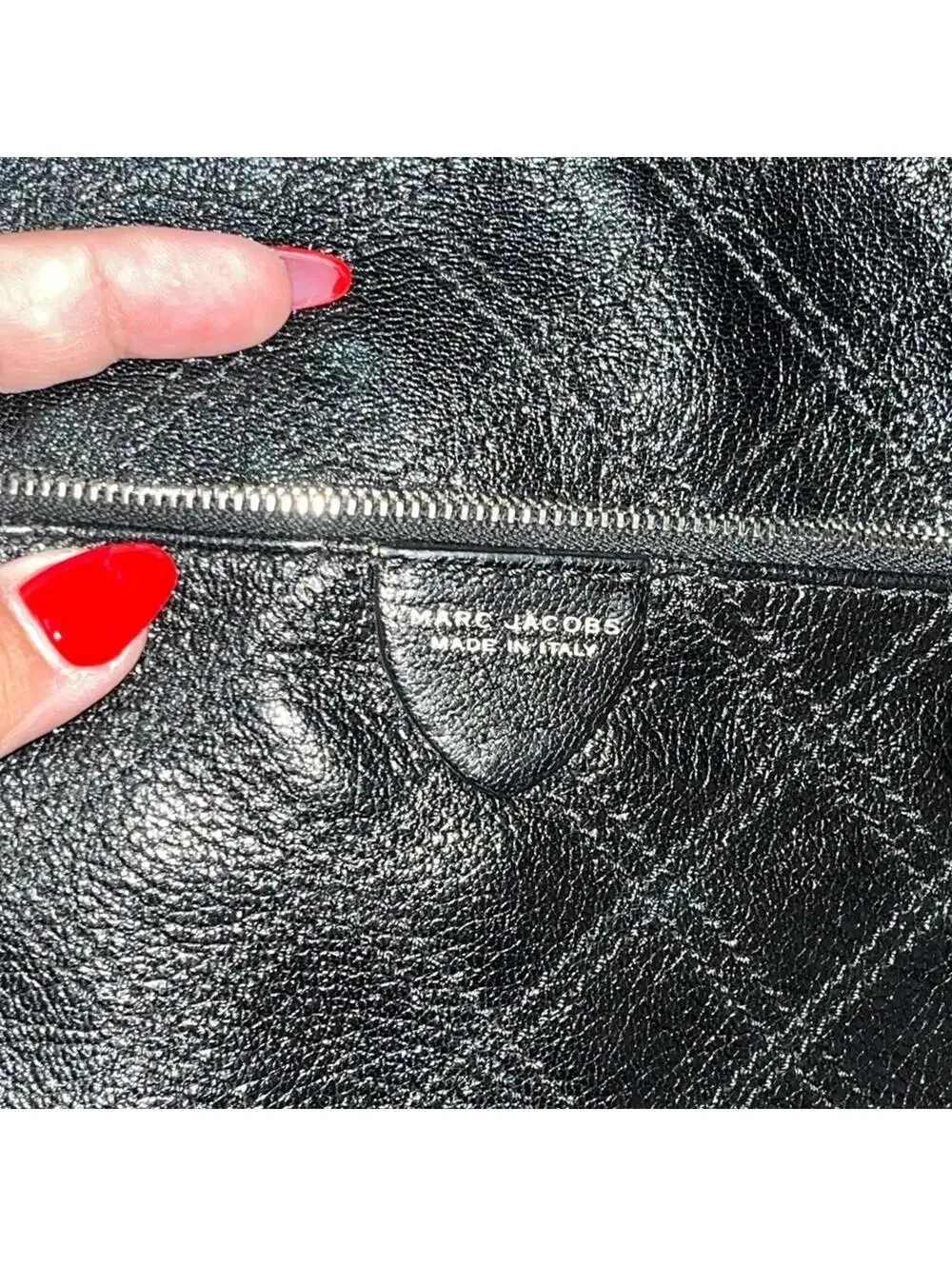 Marc Jacobs Quilted iPad Leather Case Zipper pouch on front